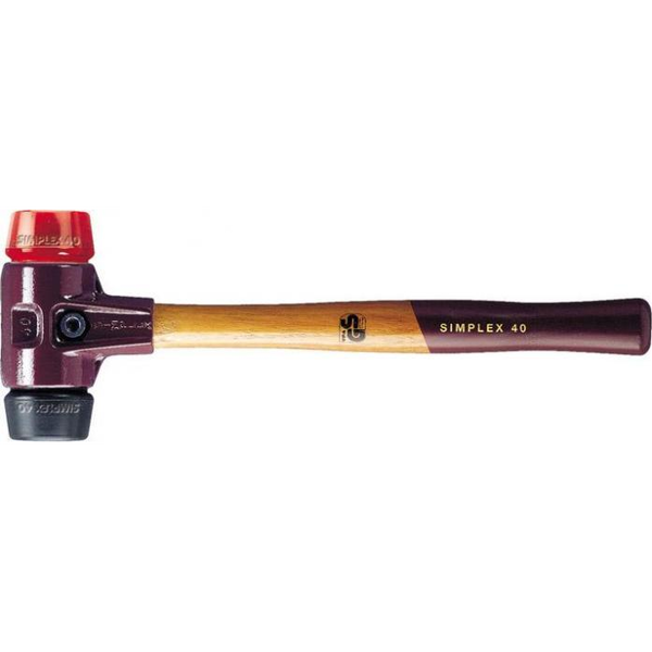 Halder Simplex Maza Relleno De Caucho / Plástico Con Carcasa De Hierro Maleable Y Mango De Madera - D=30 Mm - 3026.030