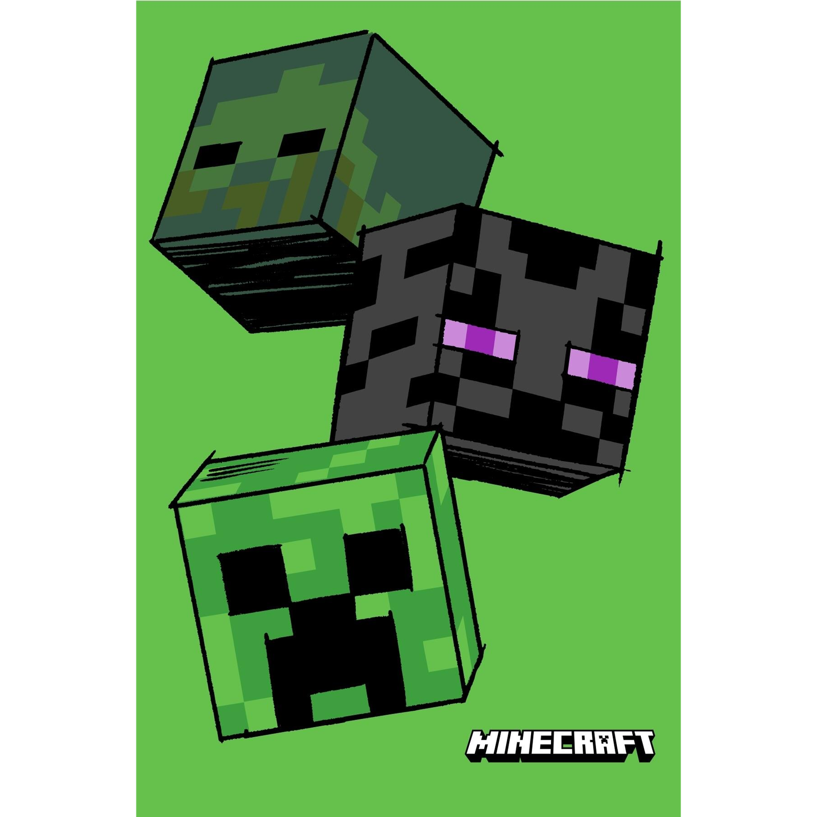 Jerry Fabrics Baby fleece blanket Minecraft The Mobs 100 × 150 cm (03117-DEKAHARMOBA)