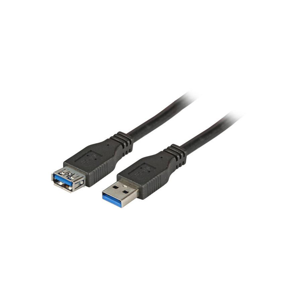 EFB USB3.0 Verlängerungskabel A-A,St-Bu,1,8m,schwarz,Premium