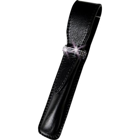 Art Crystella Crystals from SWAROVSKI® Bőr Tolltartó - Fekete/3 sor kristállyal