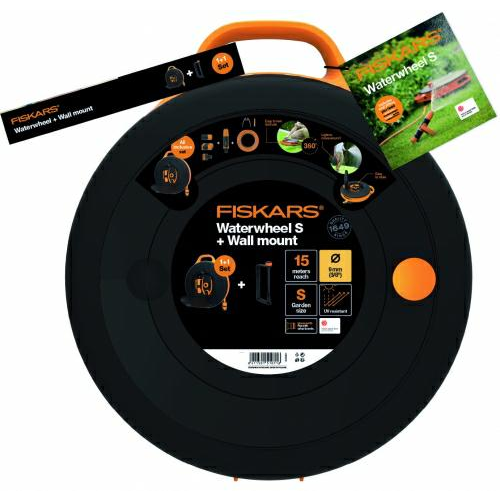 Fiskars 1026376 Comfort Tömlődob - 3/8', 9 mm, 15 m + Fali Tartó (1026376)