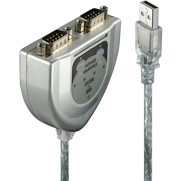Lindy 42889 sériový kábel Strieborná 0,6 m USB Typ-A DB-9