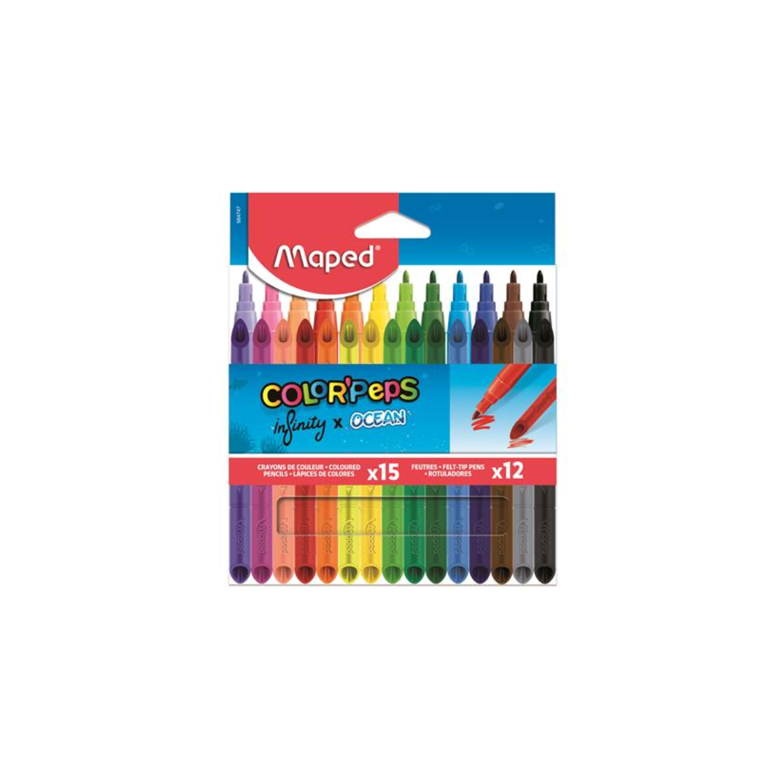 Maped Color'Peps INFINITY Színes ceruza és filctoll készlet 2mm - Vegyes színek (27 db /csomag ) (984747)