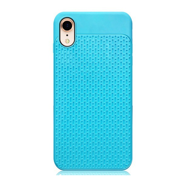 Szilikon telefonvédő (műanyag hátlap, lyukacsos minta) VILÁGOSKÉK [Apple iPhone XR 6.1] (5996457805327)