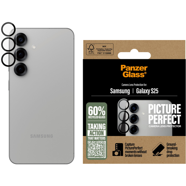 PanzerGlass ® PicturePerfect Camera Lens Protector Samsung Galaxy S25 Protector de pantalla 1 pieza(s)