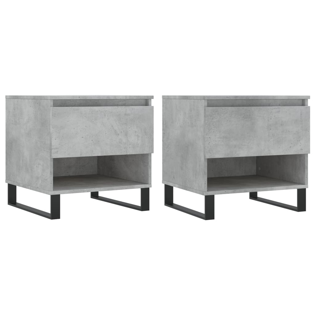 2 db betonszürke szerelt fa dohányzóasztal 50 x 46 x 50 cm (830933)