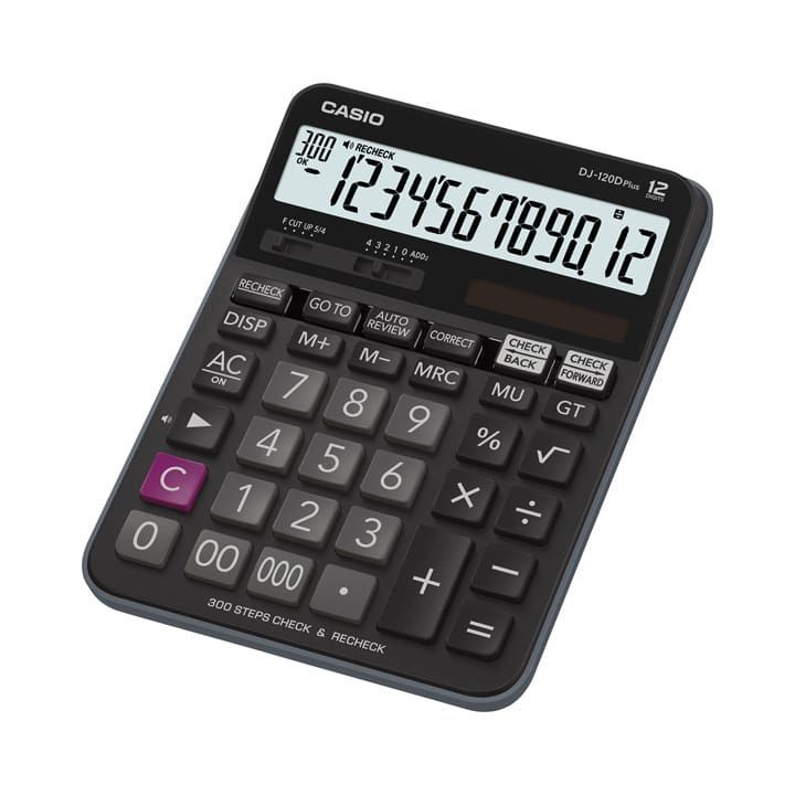 Casio DJ-120D Plus asztali számológép, fekete (DJ-120D Plus)