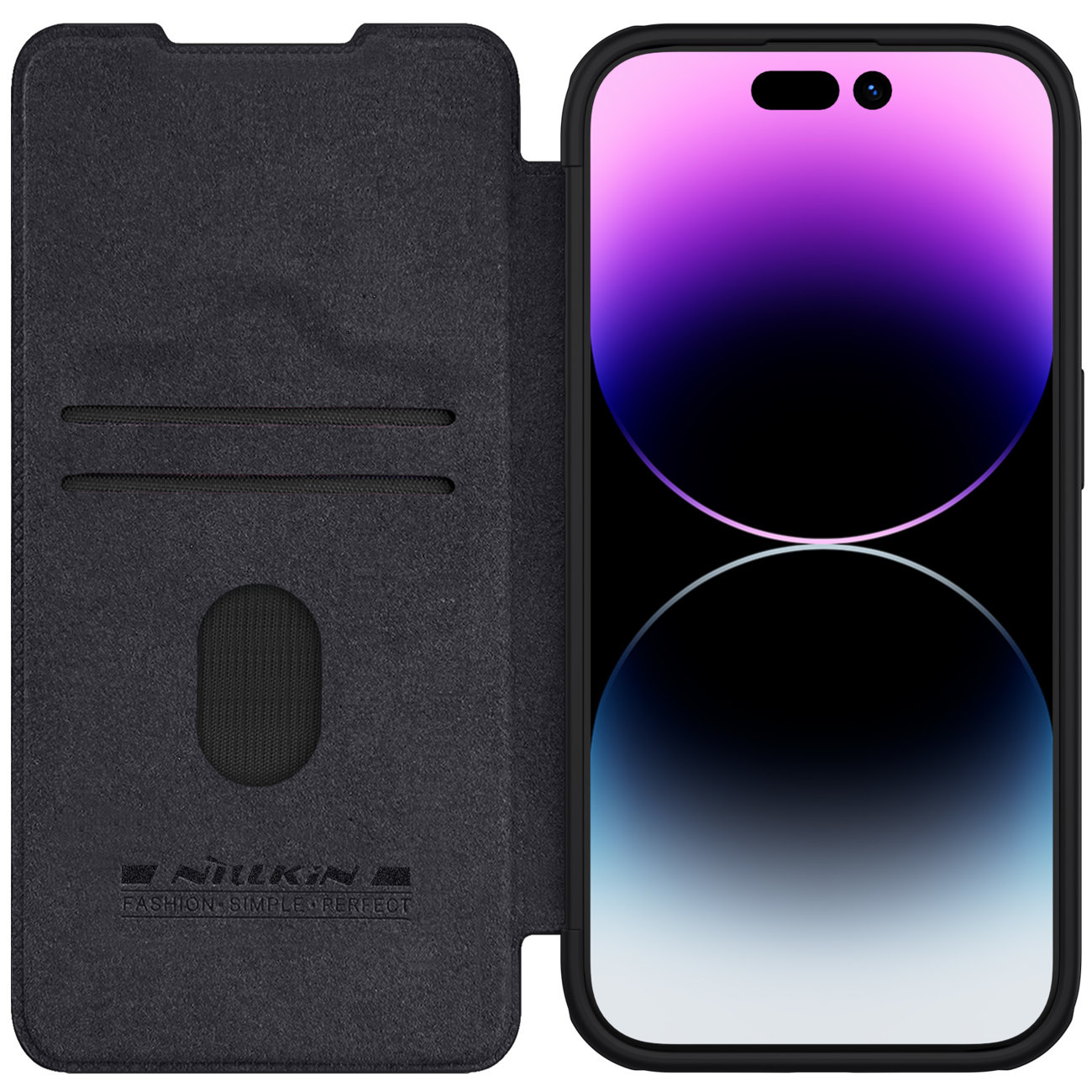 Nillkin iPhone 15 Pro Flip Tok - Fekete (NILLKIN QIN PRO LEATHER CASE IPHONE 15 PRO BLACK)