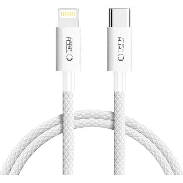 Kabel Tech-protect USB Type-C - Apple Lightning, 1 m, šedý