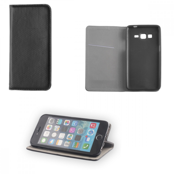 Apple iPhone 6 Plus / 6S Plus, калъф със странично отваряне, стойка, Smart Magnet, черен (40093)