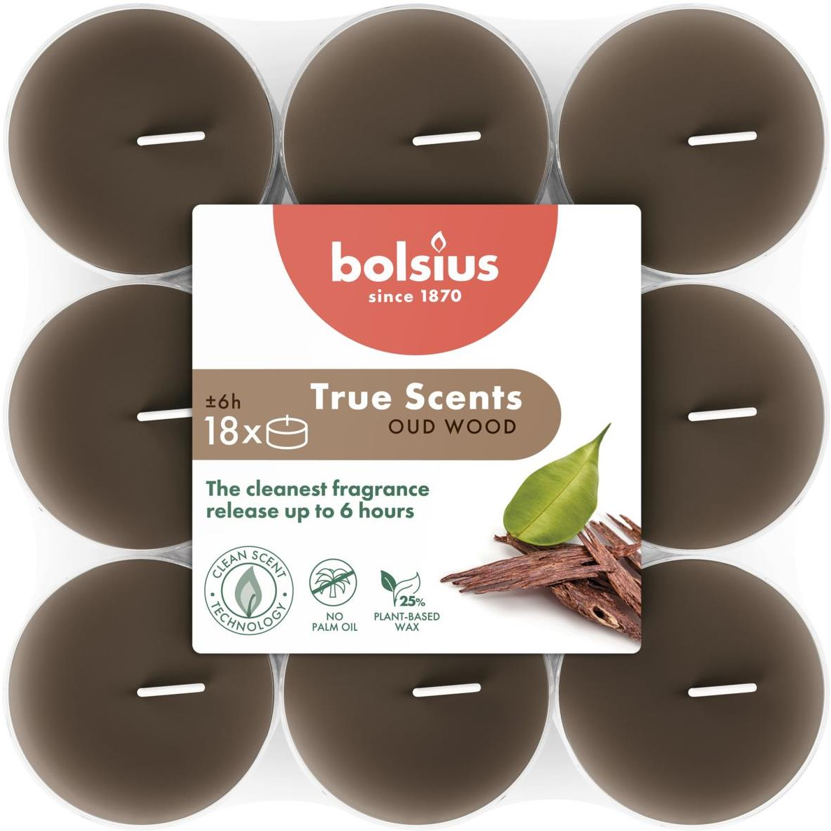 Bolsius Oud Wood 358 g, 18 db (8717847189295)