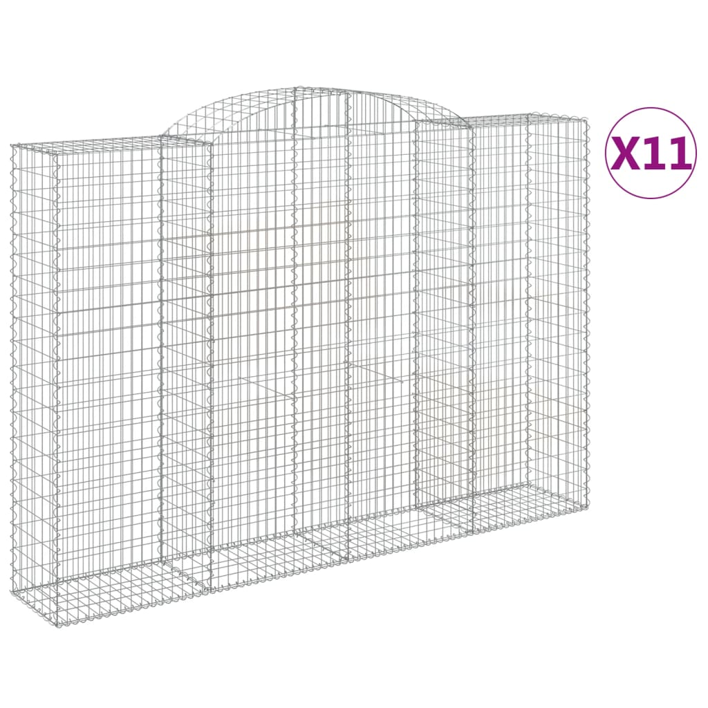 11 db íves horganyzott vas gabion kosár 300x50x200/220 cm (3146800)
