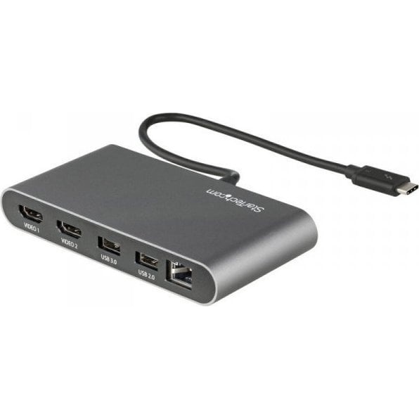 StarTech.com TB3DKM2HDL laptop dock & poortreplicator Bedraad Thunderbolt 3 Grijs