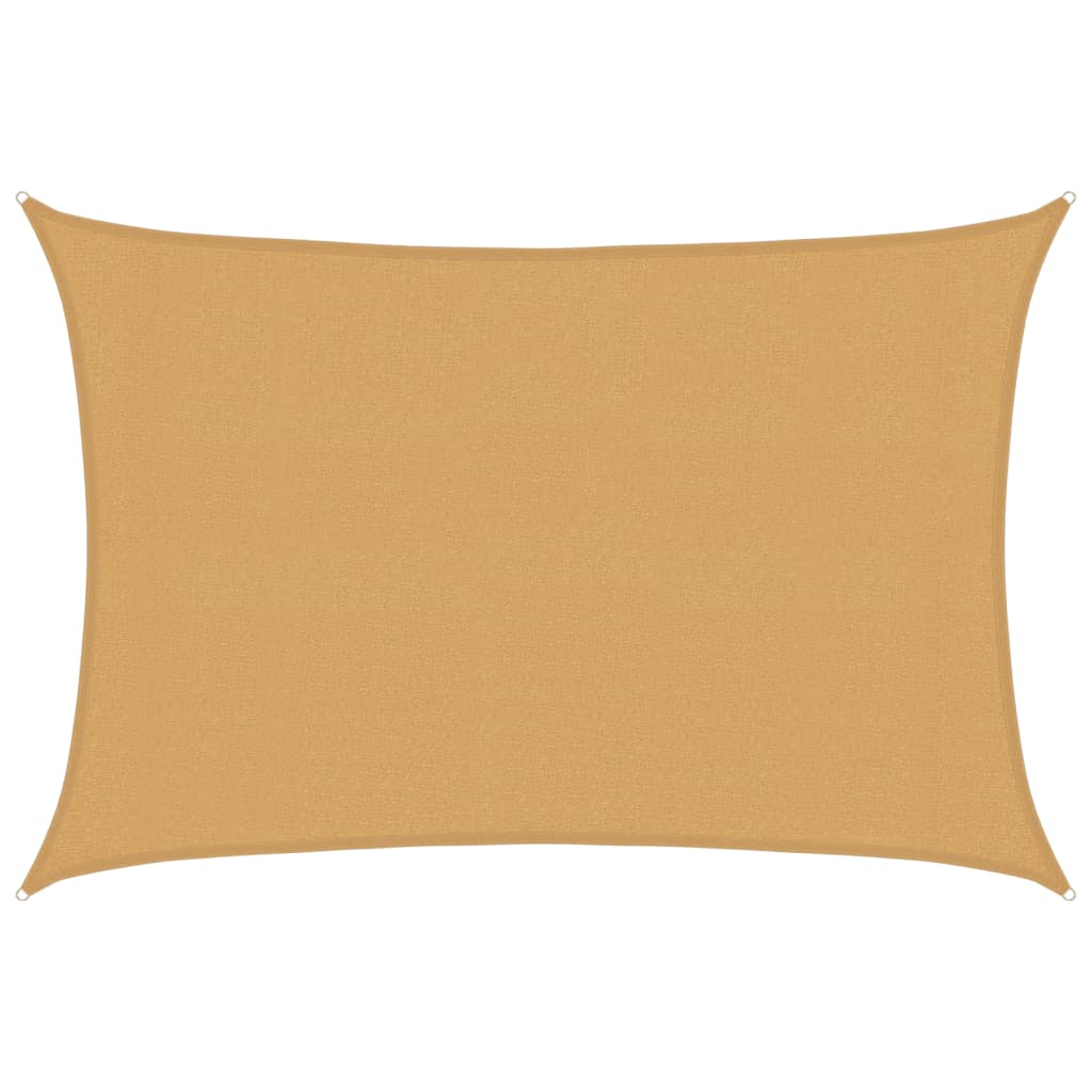 homokszínű négyszögletű HDPE napvitorla 160 g/m² 3x4,5 m (4002040)