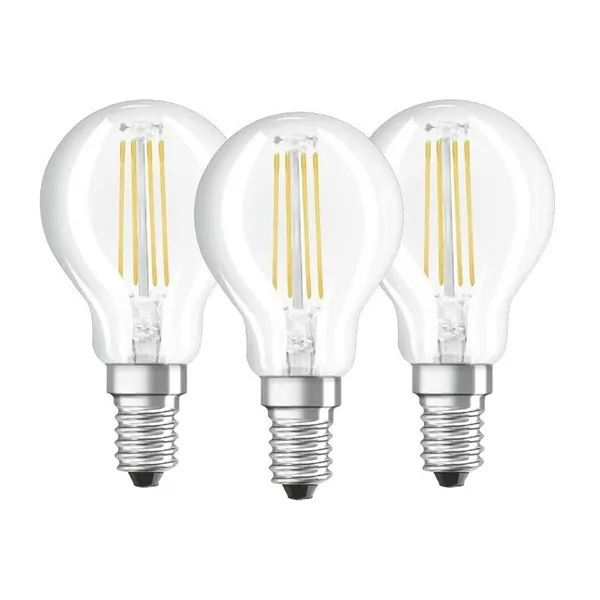 Osram BASE LED fényforrás E14 4W kisgömb 4000K átlátszó üveg (3db) (4058075819733) (osram4058075819733)