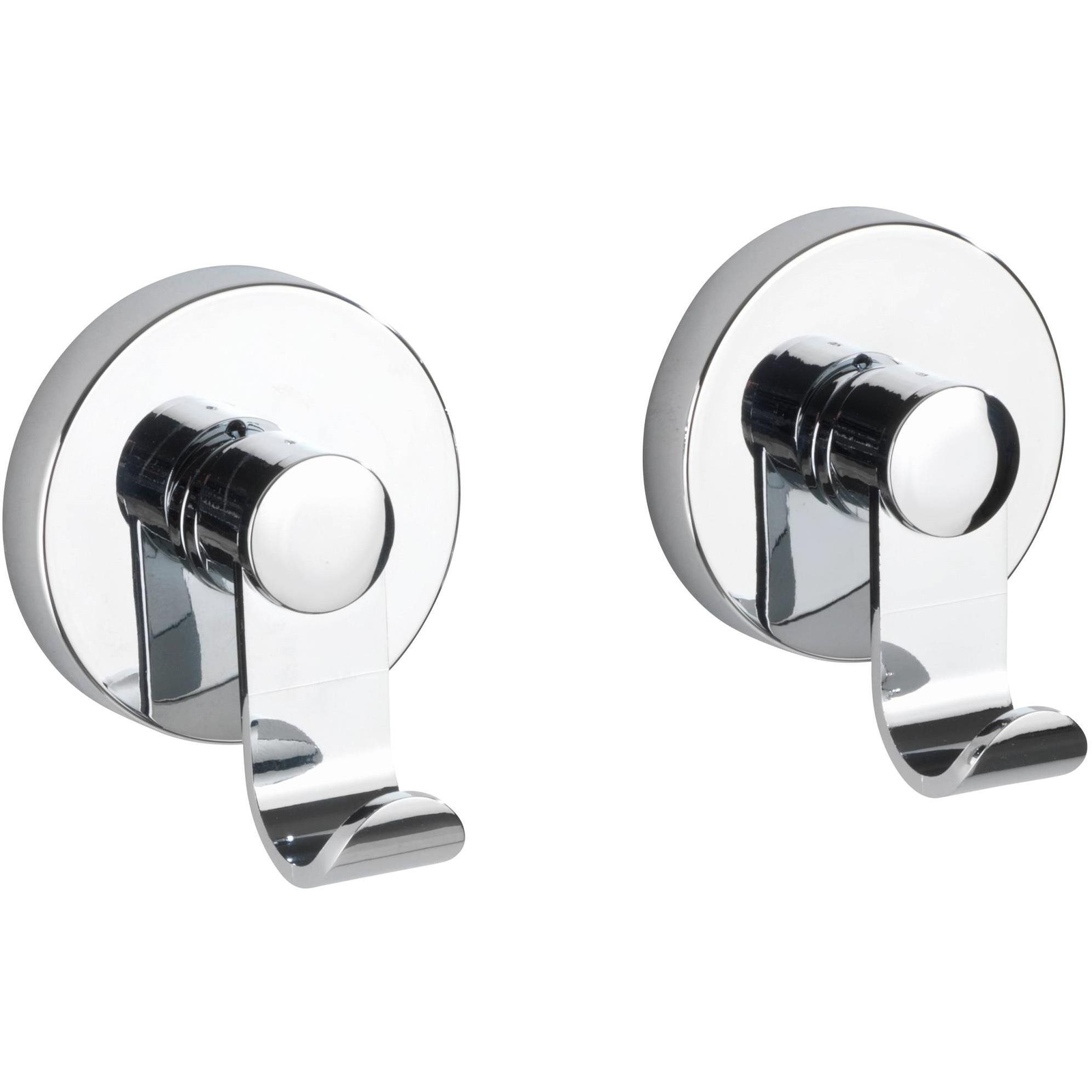 WENKO WITHOUT DRILLING VacuumLoc IRUN - 2 pieces of Wall Hooks, Metallic Shiny (z24466100)