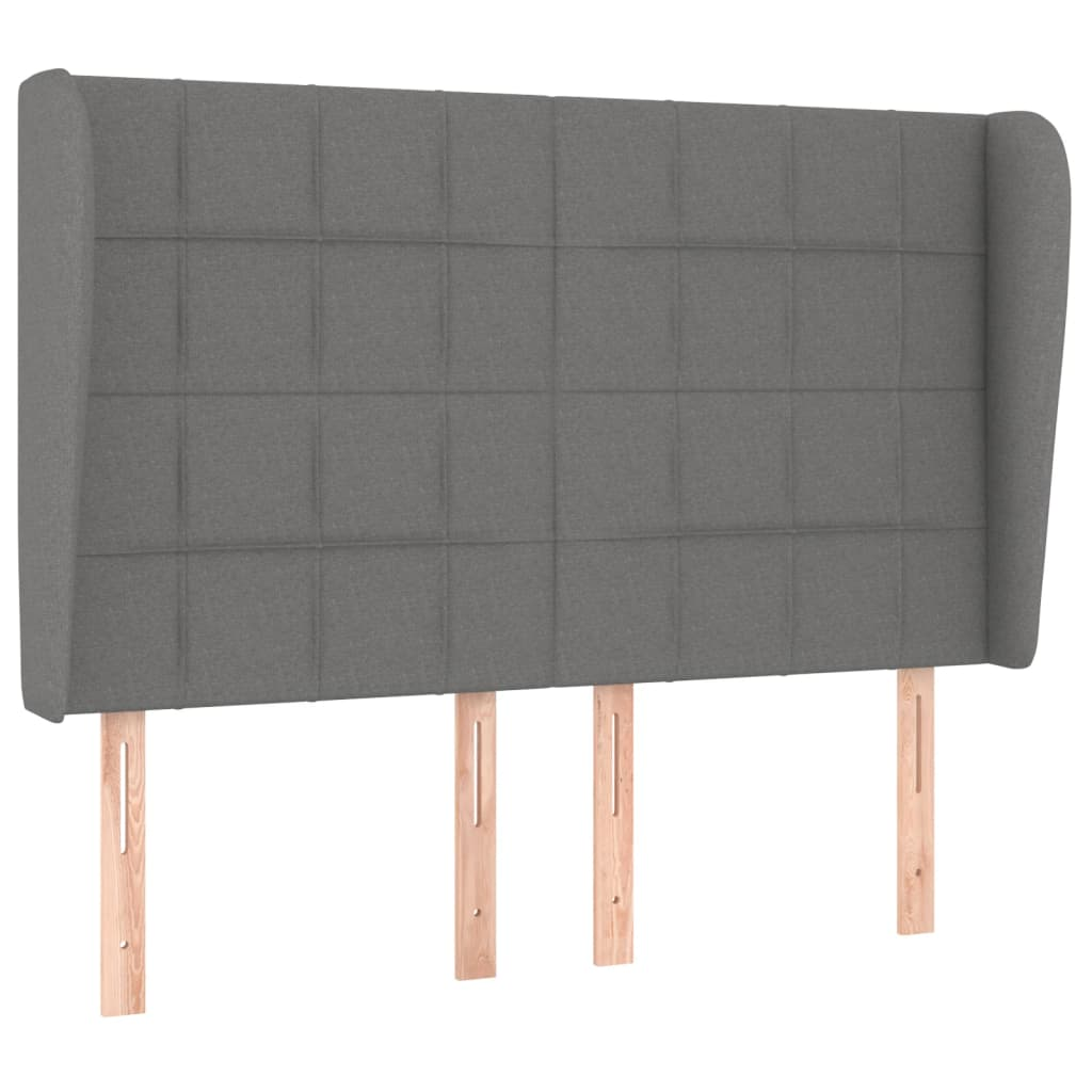 sötétszürke szövet fejtámla szárnyakkal 147 x 23 x 118/128 cm (3117955)