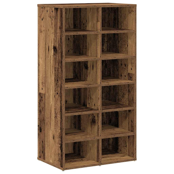 antik fa szerelt fa cipőtartó 54x34x100,5 cm