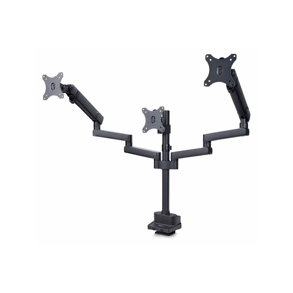 TRIPLE MONITOR DESK MOUNT TO 27INCH SCREENS SPRING ARMS