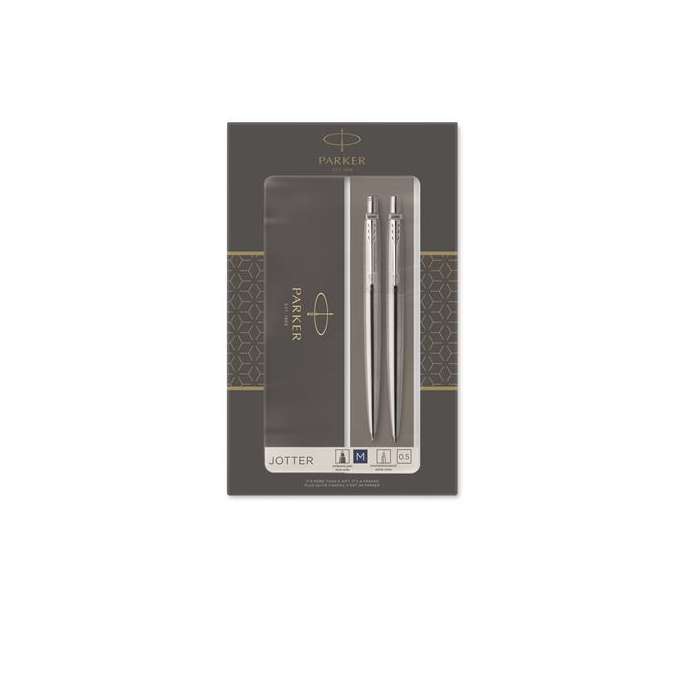 Parker Royal Jotter Golyóstoll és Nyomósirón szett díszdobozban - Rozsdamentes acél (2 db) (7030291001)