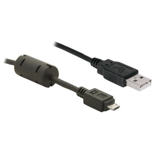 Cablu de date Micro USB Tip B si USB Tip A 2.0 Delock, 1m, Negru