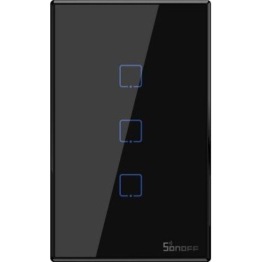 T3us3c - Interruptor De Pared Inteligente Wi-fi De 3 Elementos Ee. Uu. - Negro