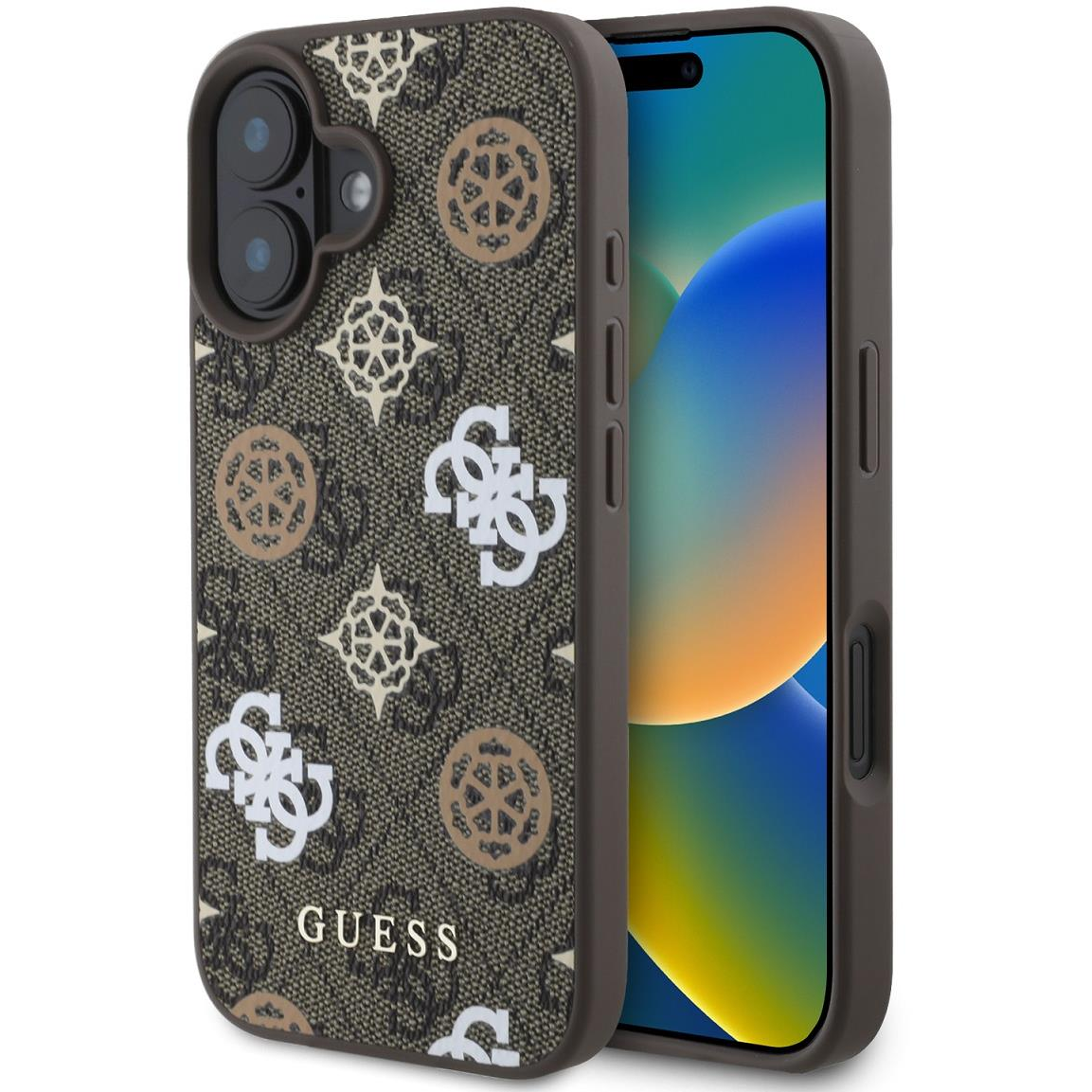 Guess PU 4G Peony MagSafe iPhone 16 Brown tok (GUHMP16SP4PWPW)