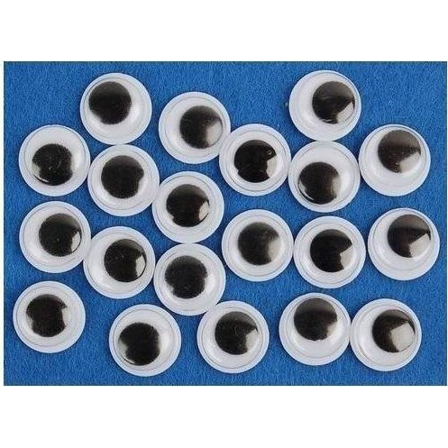 Fekete mozgó szemek 8 mm (24 db/csomag) (506479)