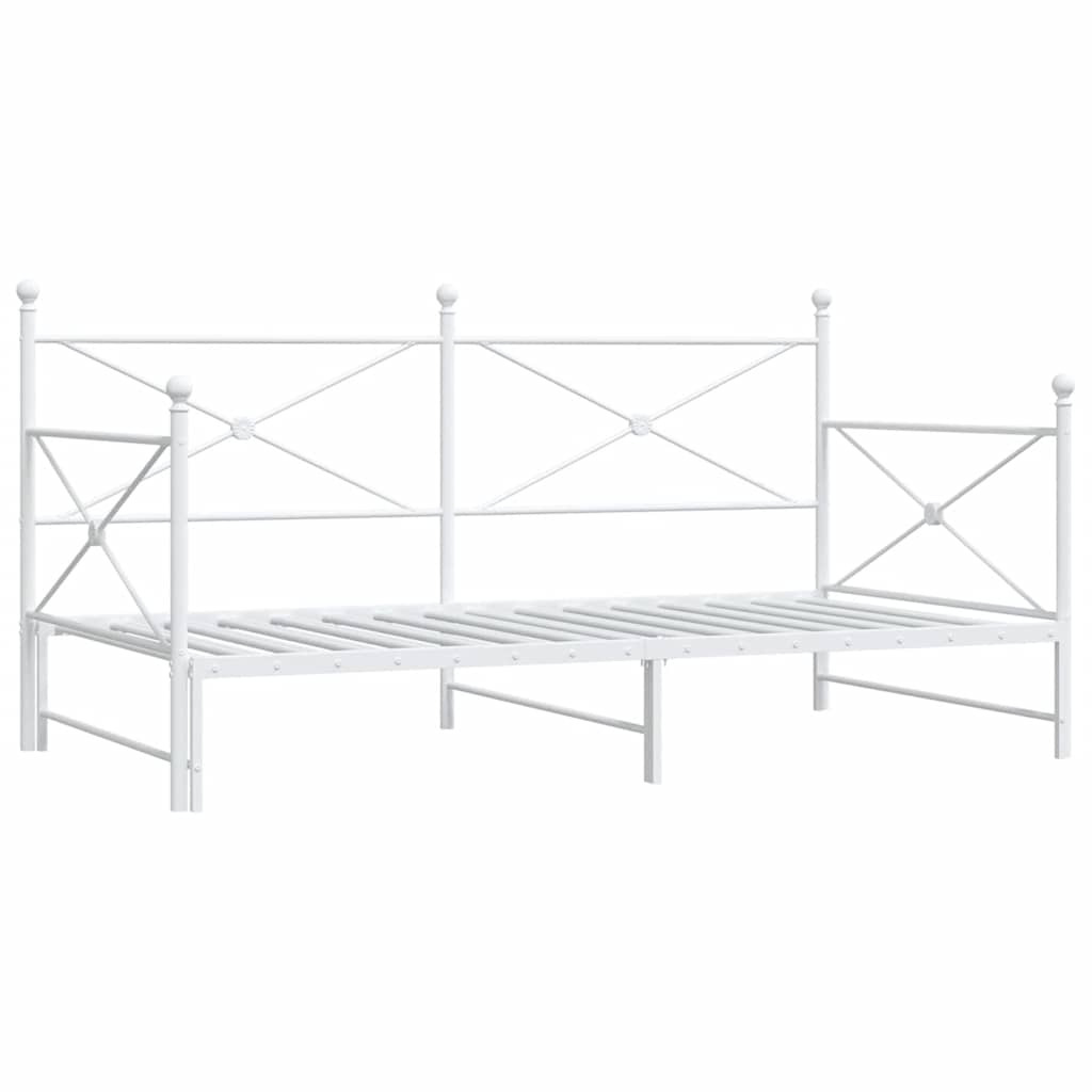 Daybed with Trundle without Mattress White 100x200 cm acél (4104691)