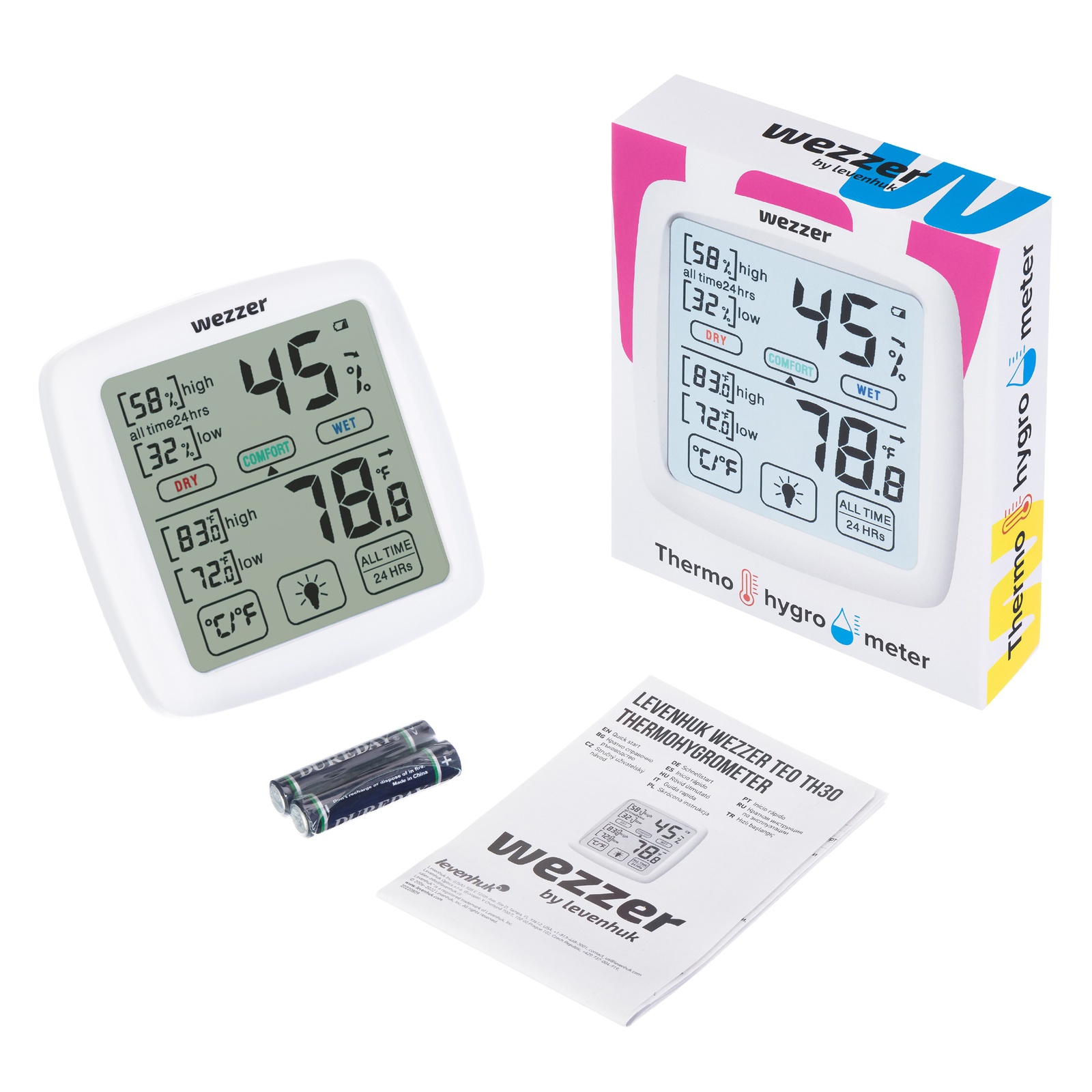 Levenhuk Wezzer Teo TH30 Hőmérséklet és Páratartalom érzékelő (81399)