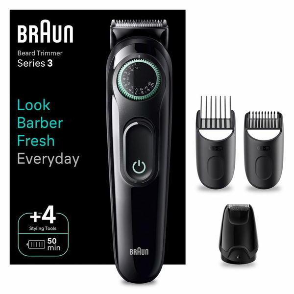 Braun BeardTrimmer 3 BT3421 Батерия 40 2 см Черен
