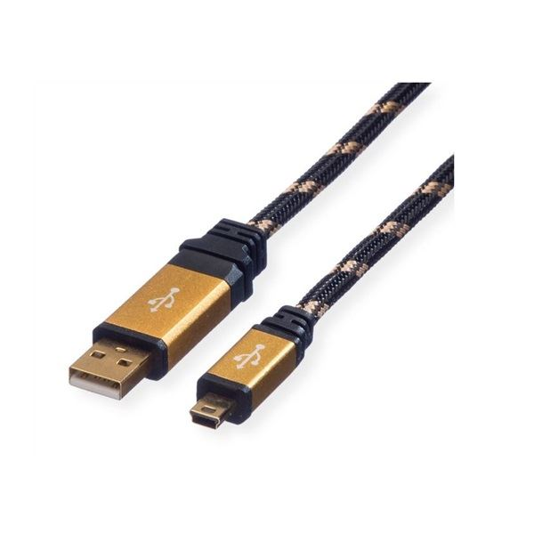 Kabel Roline USB - USB 2.0 Mini 3 m černý