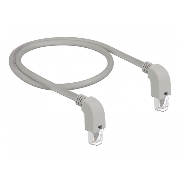 DELOCK Netzwerkkabel RJ45 Cat.6A S/FTP unten/unten gew. 0,5m