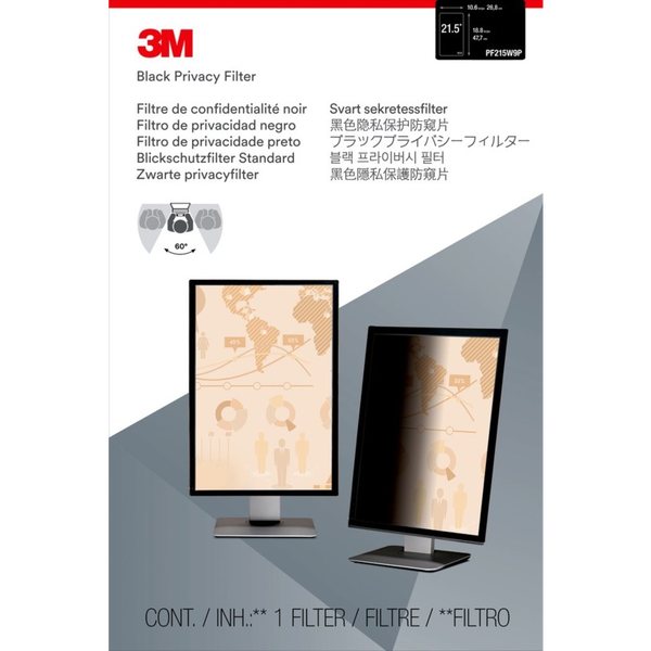 3M PF215W9P Randloze privacyfilter voor schermen 54,6 cm (21.5")