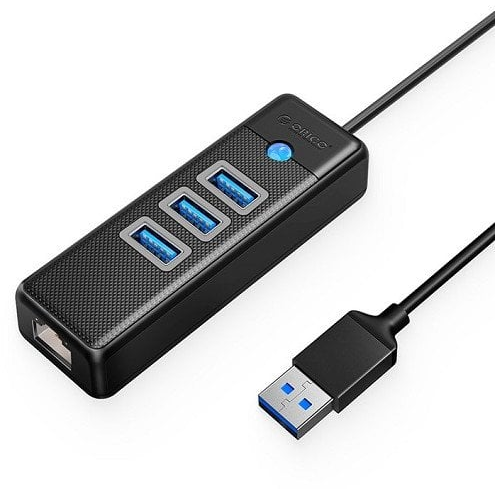 HUB USB Orico Adapteris ORICO PW3UR-U3, 3x USB ir 1x RJ45