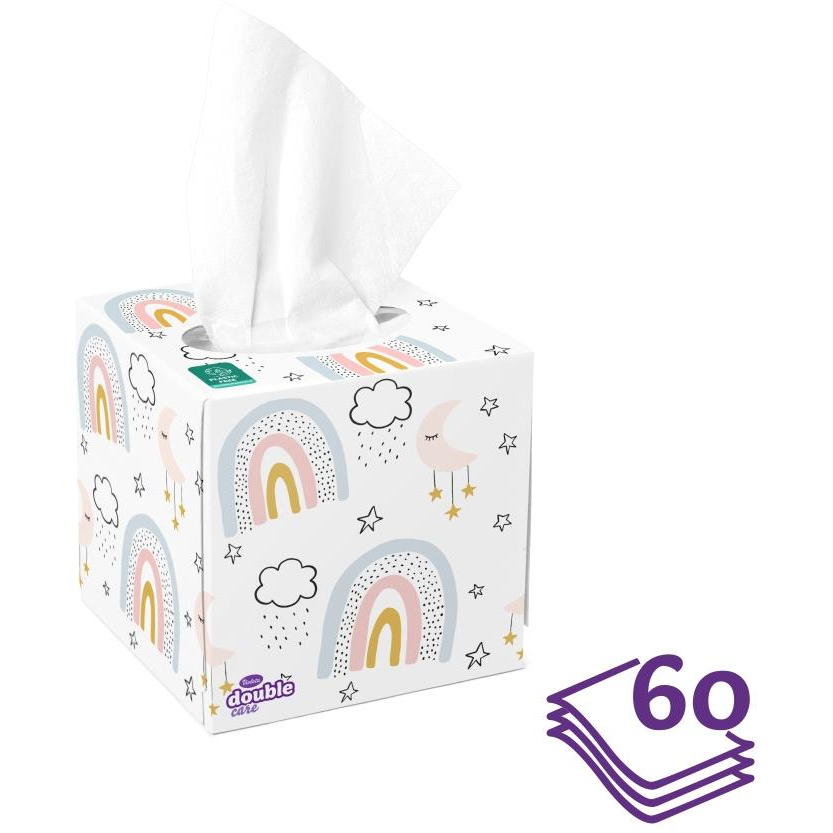 VIOLETA dobozos 3 rétegű papírzsebkendő, 60 darab (3870128009172)