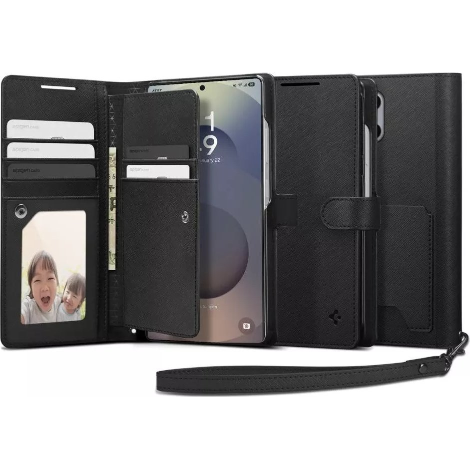 Spigen 279410 Wallet S Samsung Galaxy S25 Ultra Black, Mobiltelefon tok (8809971239547-ACS09124)