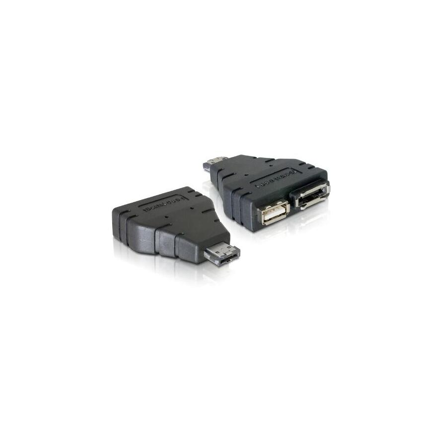 DeLock Adapter Power-over-eSATA > 1x eSATA and 1x USB (65119)