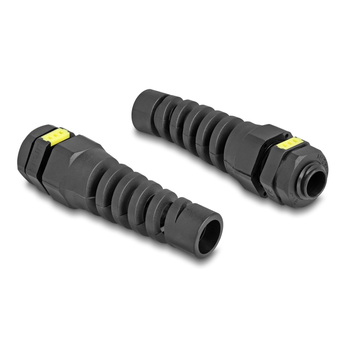 Delock M12 kábel tömlőszelence IP68 ventillációval és feszültségmentesítéssel, valamint IP68 por és vízhatlan fekete 2 db. (60624) (60624)