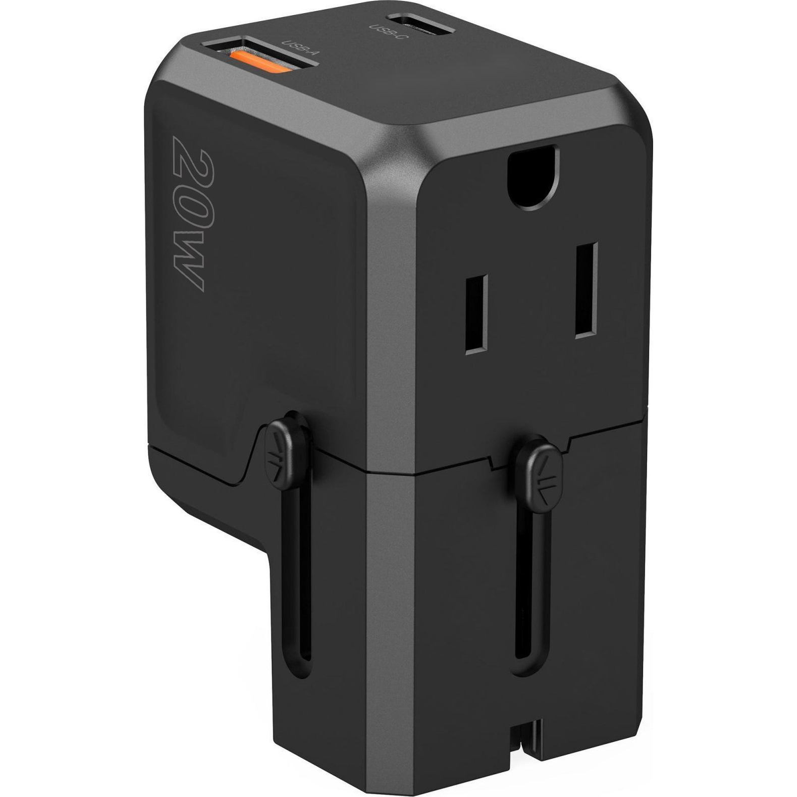 Choetech PD6038 USB Type-A / USB Type-C Utazó Hálózati töltő - Fekete (20W) (6932112106186)