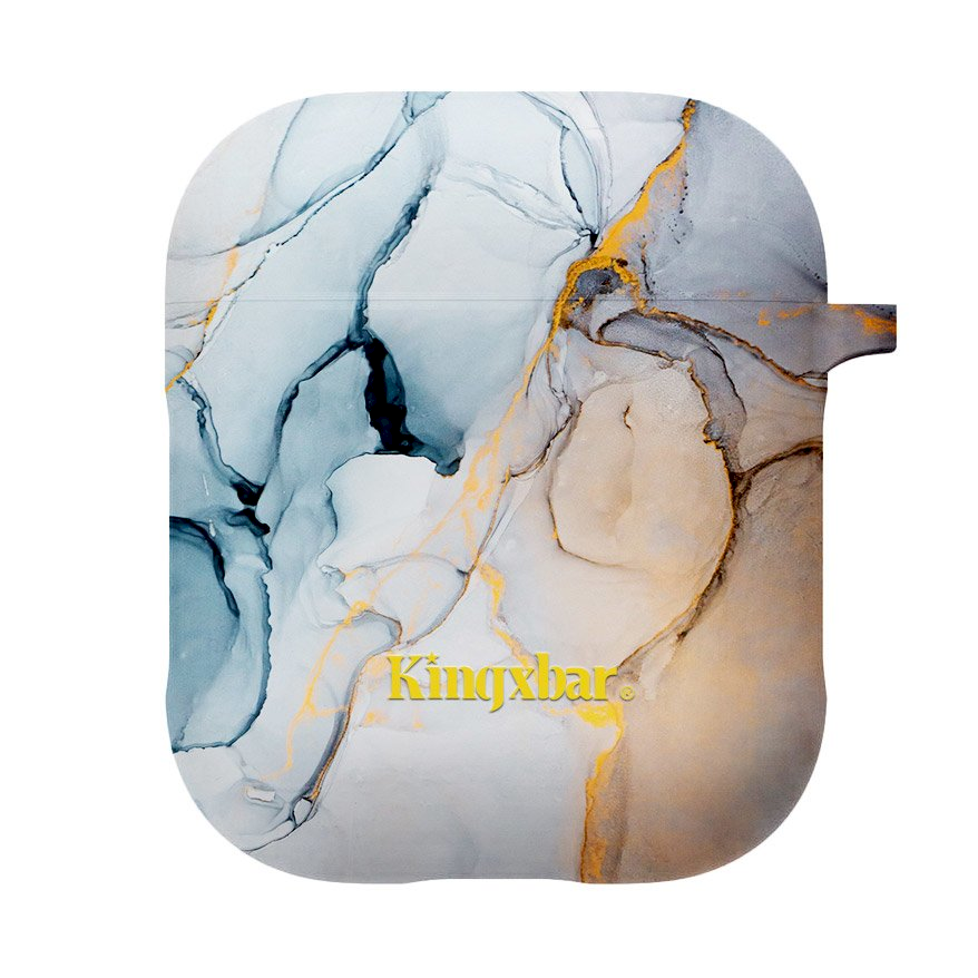 Kingxbar Marble Apple Airpods 1/2 Tok - Sárga (KXB-AP12-MAR-YE)