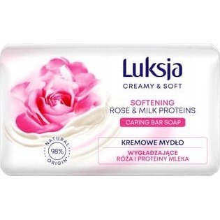  Sarantis Luksja Creamy & Soft Wygładzające Kremowe Mydło w kostce Róża & Proteiny Mleka 90g