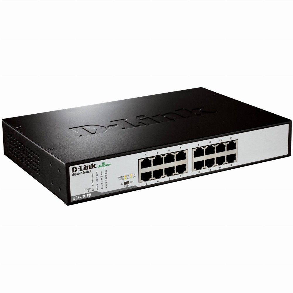 D-Link DGS-1016D/E síťový přepínač Nespravované Černá, Metalická (DGS-1016D/E)