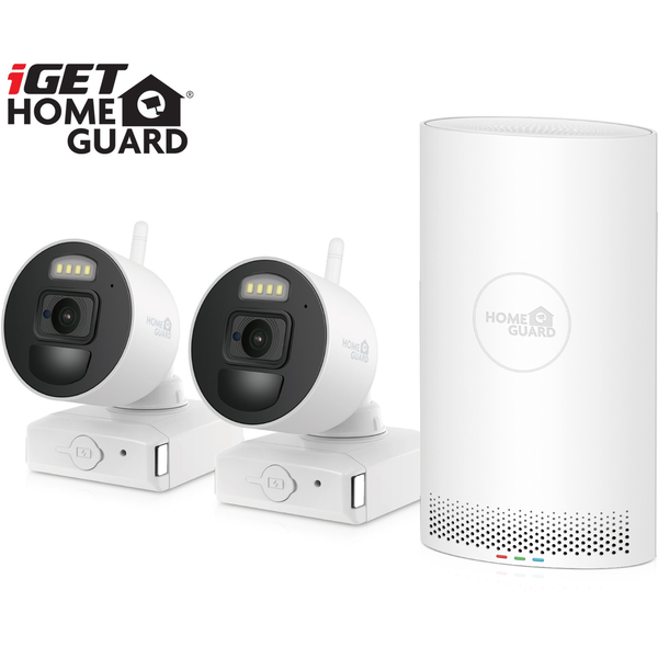 Комплект от 2 камери за наблюдение, iGet, FullHD, WiFi, Бяла