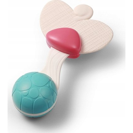 BabyOno rágóka csörgővel Heart 3 m+