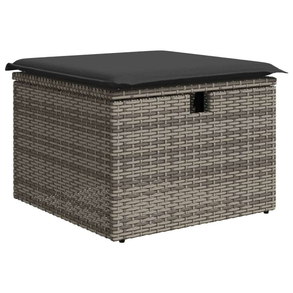 szürke polyrattan kerti szék párnával 55 x 55 x 37 cm (366118)
