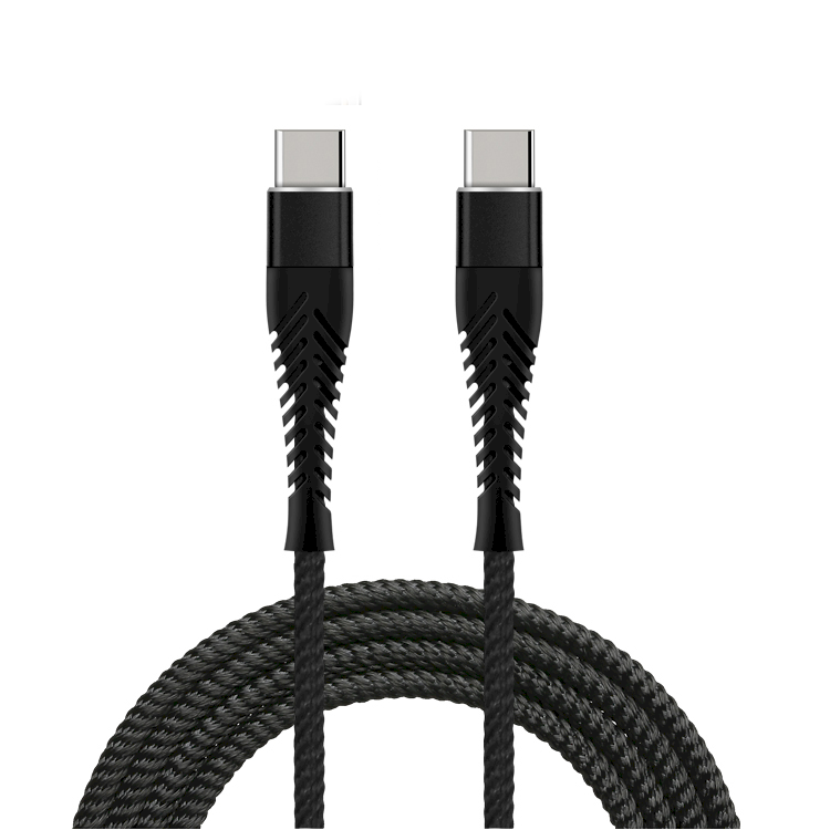 Fusion Fishbone USB-C - USB-C Adat és töltő kábel - Fekete (1.5m) (FUSCUSBC15BK)