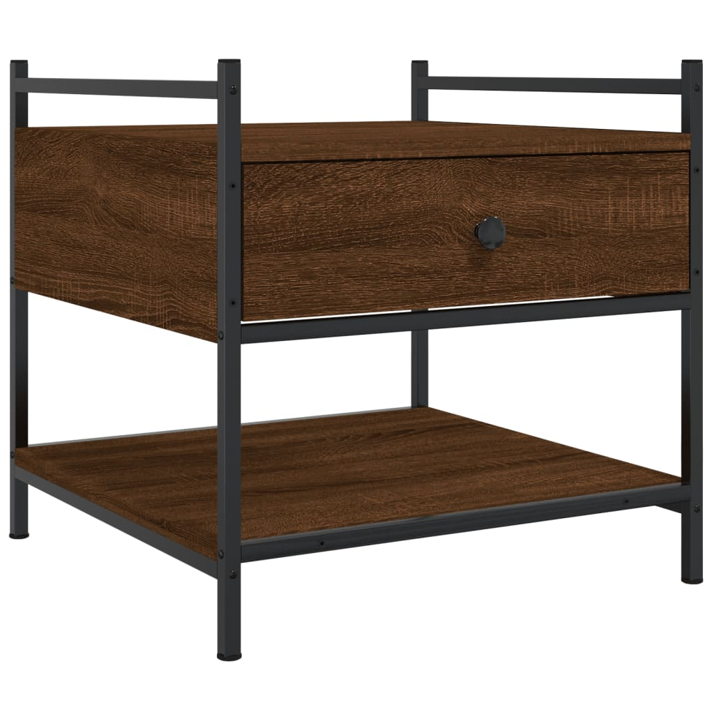 barna tölgyszínű szerelt fa dohányzóasztal 50 x 50 x 50 cm (833969)