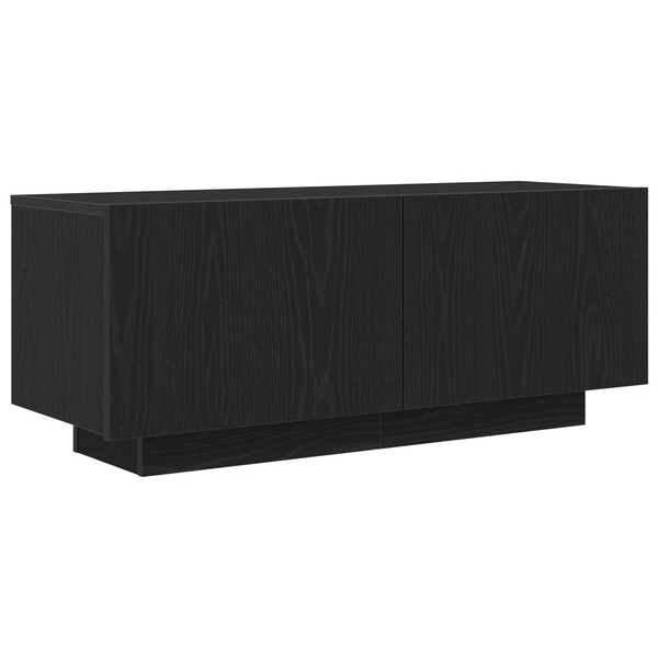 TV Szekrény Fekete Tölgy 100x35x40 cm Műanyag Fa