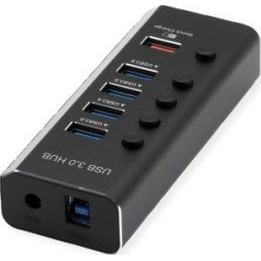 Roline 4+1 port USB 3.1 gen. 1 hub Fekete